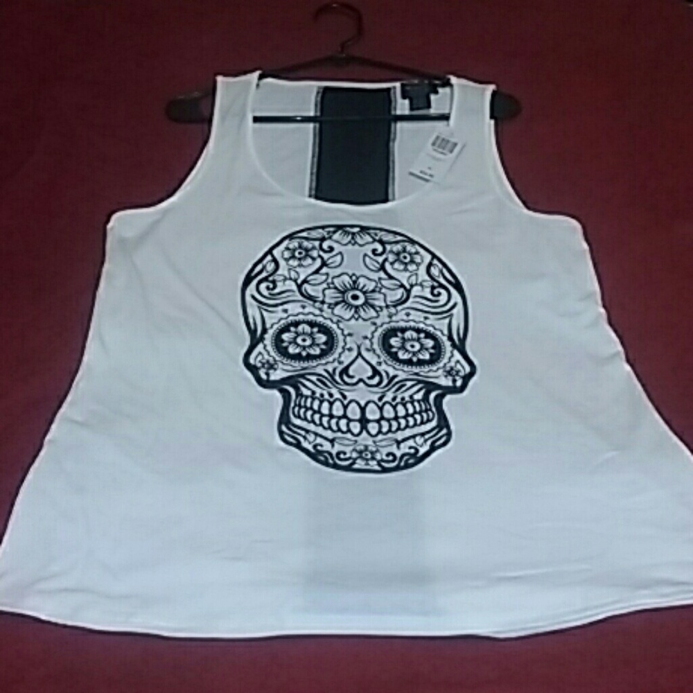 NWT, Hot Topic Sugar Skull Tank Top, Sz XL-$12